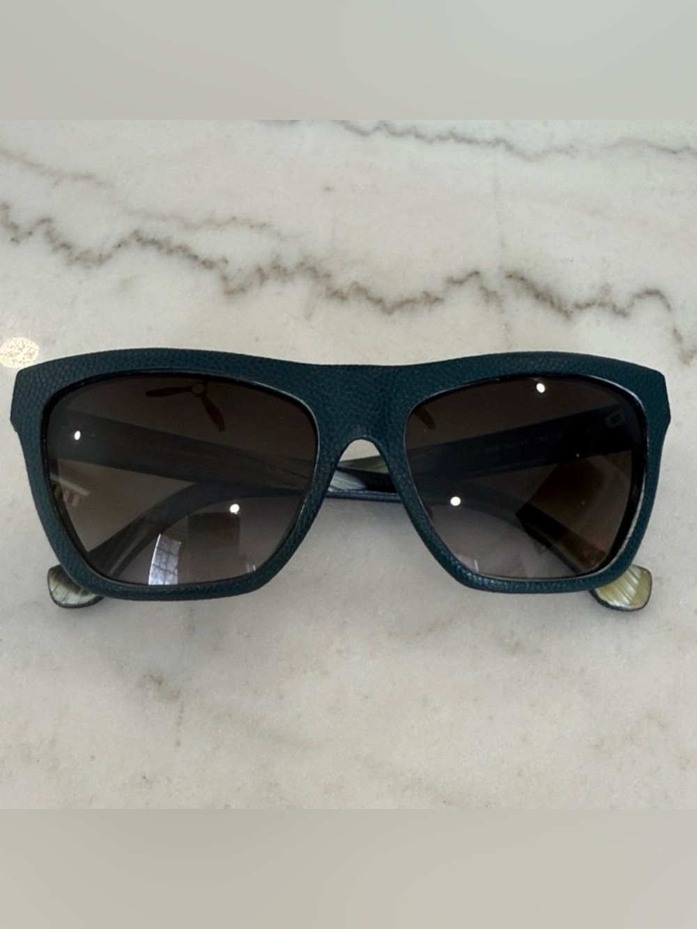 Balenciaga BA57 Sunglasses Textured Green Cat-Eye 56-17-140 Made in Italy